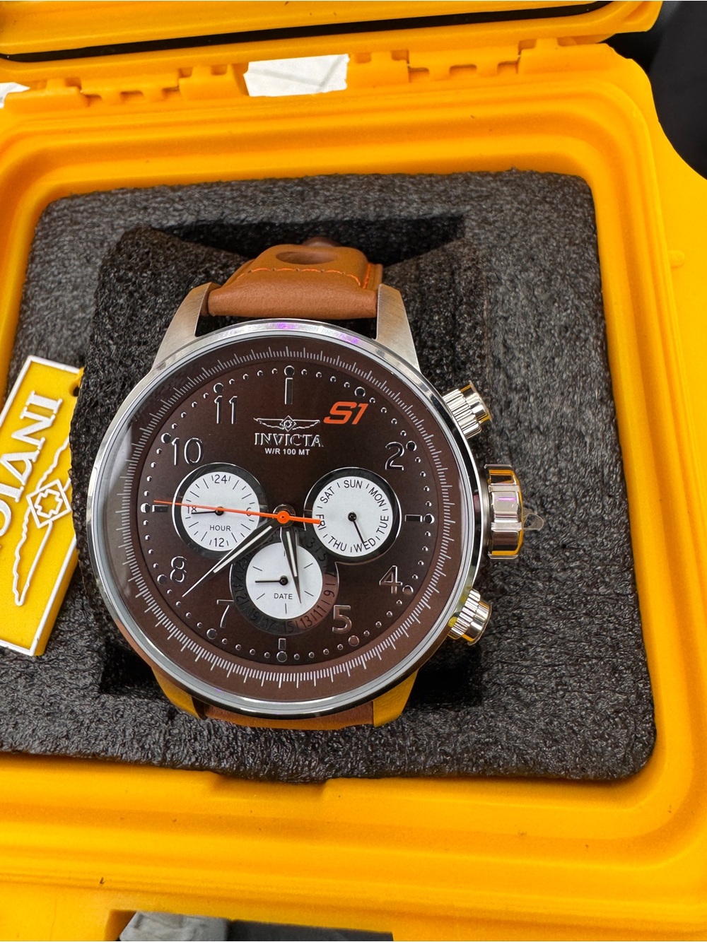 Invicta S1 Men's Brown Dial with Tan Leather Strap